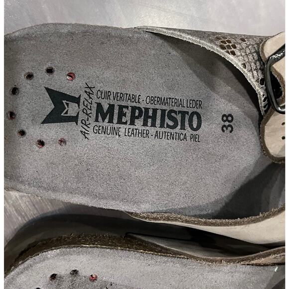 Mephisto Air-Relax Gray Python Strap Buckle Women's Sandals Size 38 - Picture 3 of 5
